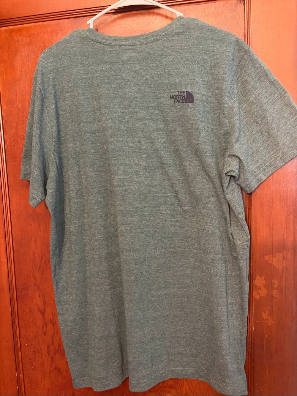 The North Face Men's Heathered Green Crew with Contrasting Pocket